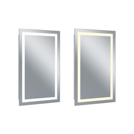 CWI LIGHTING Rectangle Matte White Led 30 In. Mirror From Our Abril Collection 1232W30-49-A